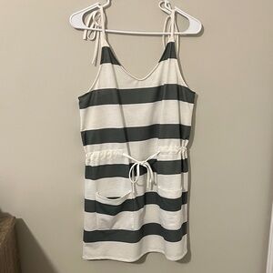 Striped Sleeveless Dress with Pockets